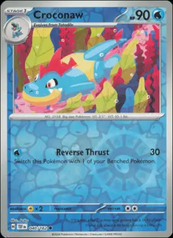 Pokemon - Croconaw #040/162 - SV05: Temporal Forces Reverse Holo - Image 1