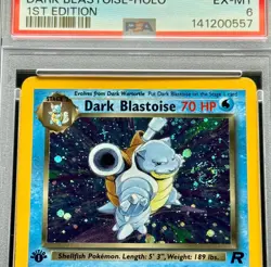 2000 Pokemon Team Rocket #3 Dark Blastoise First Edition Holo with Swirl PSA 6 - Image 3