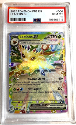 2025 POKEMON - PRISMATIC EVOLUTIONS #006/131 Leafeon EX PSA 10 🔥 GEM MINT - Image 1