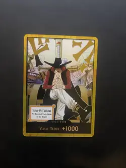 DON!! Card (Dracule Mihawk) (Gold) The Azure Sea's Seven Foil - Image 1