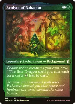 NM Etched Foil Acolyte of Bahamut, MTG, Baldur's Gate, Magic the Gathering, 513 - Image 1