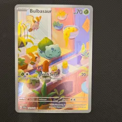 Pokemon Bulbasaur 143/142 Scarlet & Violet 151 Illustration Rare Full Art Holo - Image 1