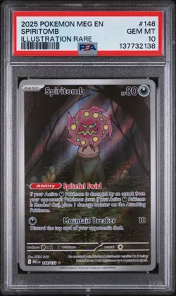 2025 POKEMON MEG EN-MEGA EVOLUTION ILLUSTRATION RARE #148 SPIRITOMB PSA 10 - Image 1