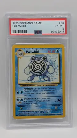 1999 Pokemon Base Set Poliwhirl 38/102 PSA 6! - Image 1