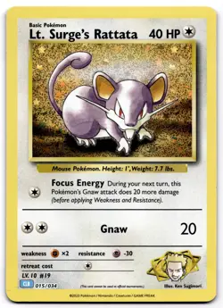 Lt. Surge's Rattata Classic Collection 015/034 NM Pokemon - Image 1
