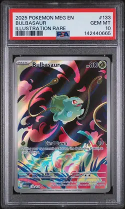 2025 POKEMON MEG EN-MEGA EVOLUTION ILLUSTRATION RARE #133 BULBASAUR PSA 10 - Image 1
