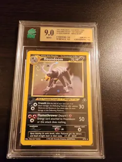 2001 Pokemon Neo Discovery 1st Edition Holo Houndoom #4/75 Grade 9 NM SWIRL - Image 1