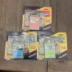Pokemon TCG- 2023 Set of 3 CROWN ZENITH 3 Pack Blister Pin Collection Sealed New - Image 1