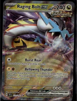 Raging Bolt ex Double Rare SV05: Temporal Forces 123/162 Dragon Holo Pokemon Car - Image 1