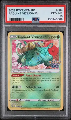 2022 VENUSAUR PSA 10 Radiant Pokemon Go #004 004/078 GEM MINT - Image 1