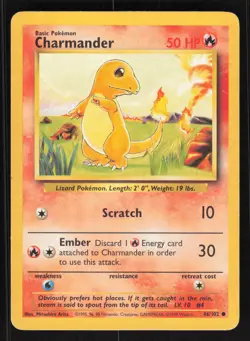 Pokemon Base Set #046/102 Charmander Card TCCCX - Image 1