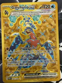Pokemon TCG Garchomp EX Hyper Rare Card 260/182 Paradox Rift - Image 1