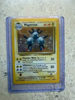 Magneton Pokemon TCG Card Base Set 9/102 Holo Rare LP Condition - Image 1