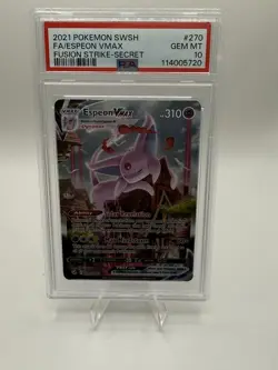 Pokemon Espeon VMAX Holo Ultra Rare TCG Card 270/264 PSA 10 - Image 1