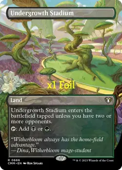 MTG Foil Borderless Commander Masters CMM Undergrowth Stadium MINT - Image 1