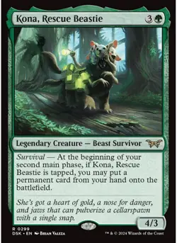 Kona, Rescue Beastie (0299) MTG NM - Duskmourn: House of Horror - Image 1