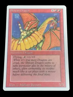 1994 Magic: The Gathering - Revised(3rd) - SHIVAN DRAGON - Vintage Rare - EX - Image 1