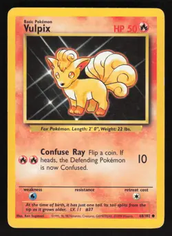Pokemon Vulpix 68/102 Base Set Card TCCCX - Image 1