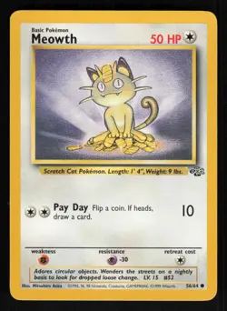 Pokemon Jungle #56/64 Meowth Card TCCCX - Image 1