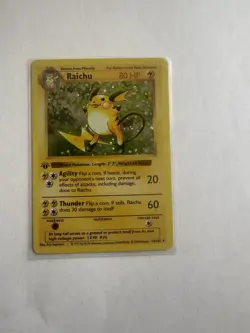Pokemon Raichu Base Set Shadowless 1st Edition Holo Rare 14/102 80HP - Image 1