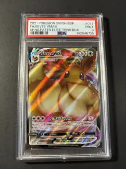 Pokemon Eevee VMAX Full Art Shining Fates ETB #SWSH087 Promo PSA 9 Fresh Grade - Image 1