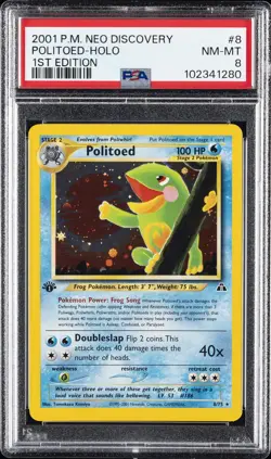 2001 POKEMON NEO DISCOVERY 1ST ED #8 POLITOED-HOLO PSA 8 - Image 1