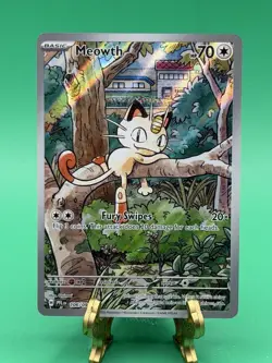 Meowth 106/094 Illustration Rare ME02: Phantasmal Flames Pokemon TCG NM - Image 1