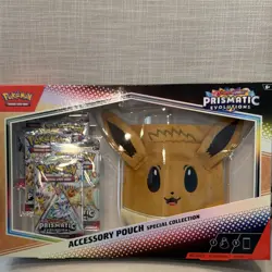 Pokemon Prismatic Evolutions Accessory Pouch Special Collection Box w/ Eevee - Image 1