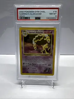 2000 POKEMON GYM CHALLENGE HOLO #16 SABRINA'S ALAKAZAM PSA 8 - Image 1