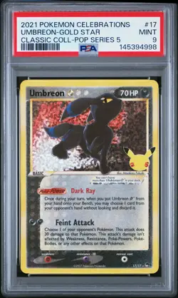 2021 Pokemon SWSH Celebrations Umbreon-Gold Star PSA 9 #17/17 - Image 1