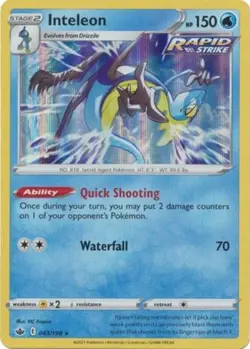 Pokemon - Inteleon - 043/198 - Rare - Chilling Reign - NM/M - Image 1