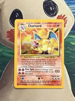 Charizard Holo Base Set Unlimited Edition 4/102 English Pokemon Card - Image 1