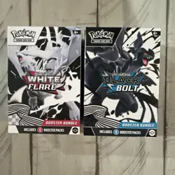 Pokemon Black Bolt and White Flare Booster Bundle Set of 2 Sealed New Ships Fast - Image 1