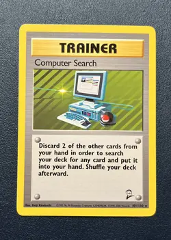 1999 Pokemon Base Set 2 RARE Computer Search 101/130 - Image 1