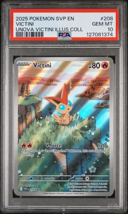 2025 POKEMON SVP EN-SV BLACK STAR PROMO #208 VICTINI PSA 10 - Image 1
