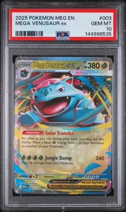 2025 Pokemon Meg En-Mega Evolution #003 Mega Venusaur Ex PSA 10 - Image 1