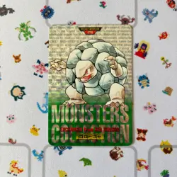 Pokemon Card Golem Bandai Carddass 076 Red & Green Holo Prism Japanese Vintage - Image 2