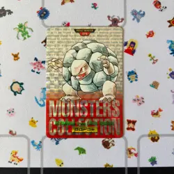 Pokemon Card Golem Bandai Carddass 076 Red & Green Holo Prism Japanese Vintage - Image 4