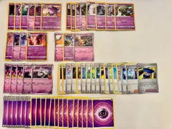 Pokemon Psychic Type Full 60-Card Battle Deck with Stage 2s, Holos, Foil - Image 1
