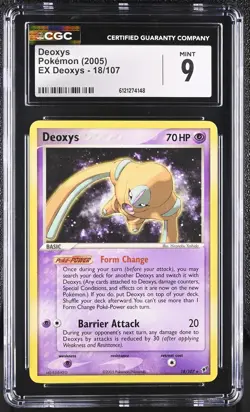 CGC 9 MINT Deoxys 2005 EX Deoxys 18/107 Pokemon Card - Image 1