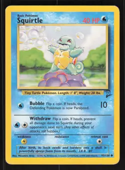 Pokemon Base Set 2 #093/130 Squirtle Card TCCCX - Image 1