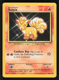 Pokemon Base Set #068/102 Vulpix Card TCCCX - Image 1