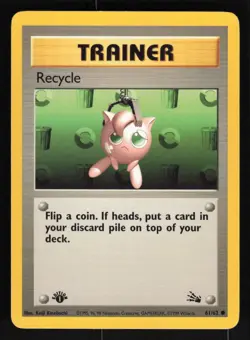 Pokemon Fossil #61/62 Recycle 1st Edition First Card TCCCX - Image 1