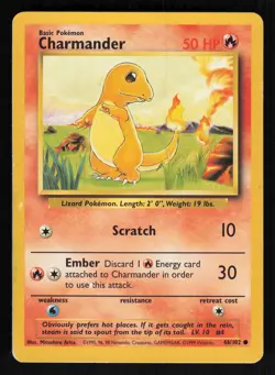 Pokemon Base Set #46/102 Charmander Card TCCCX - Image 1