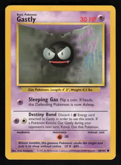 Pokemon Base Set #50/102 Gastly Card TCCCX n - Image 1