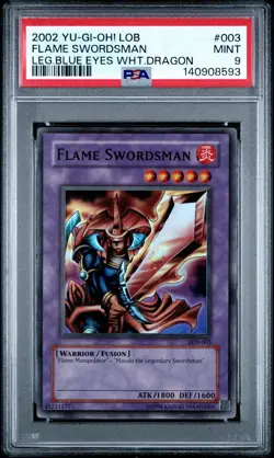 2002 Yu-Gi-Oh! Flame Swordsman Legend of Blue Eyes LOB Unlimited Super PSA 9 - Image 1