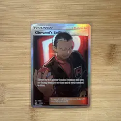 Pokemon TCG Giovanni's Exile Trainer Full Art Ultra Rare Card 67/68 Hidden Fates - Image 1