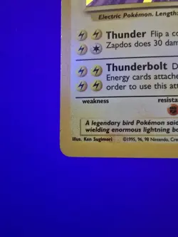 Zapdos 16/102 Pokemon Card TCG Base Set Unlimited Holo Rare LP - Image 5
