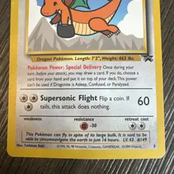 Dragonite Black Star Promo Card No.5 Kids WB Presents POKEMON The First Movie! - Image 4