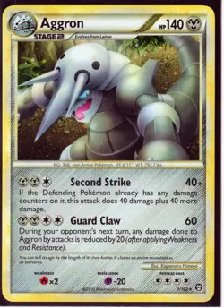 2010 AGGRON #1/102 HeartGold SoulSilver TRIUMPHANT POKEMON CARD RARE-HOLO- NM - Image 1